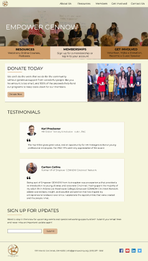 image of homepage after web redesign