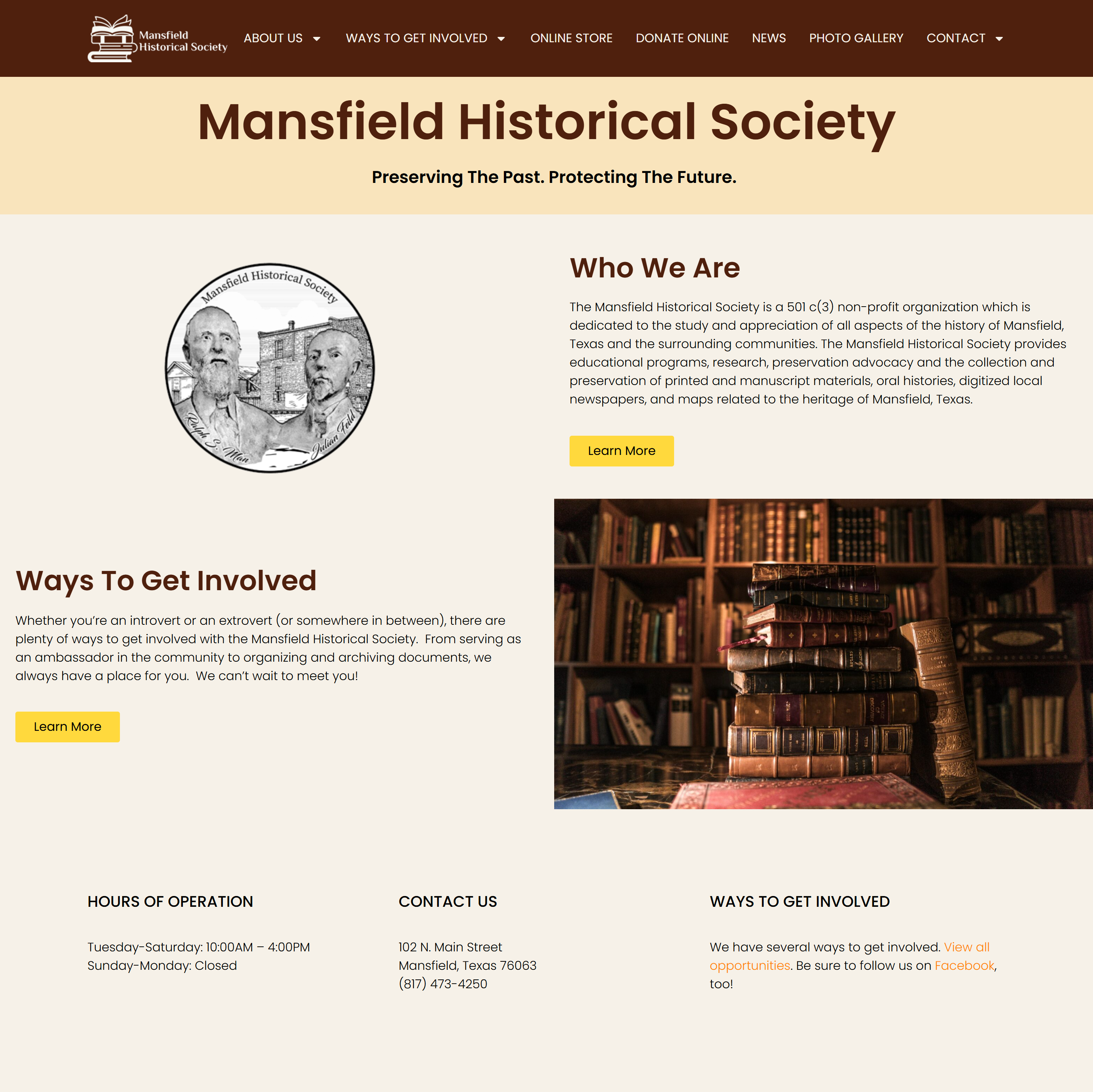Desktop homepage showing simplified navigation and primary CTAs