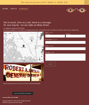 image of Request Appointment page before web redesign
